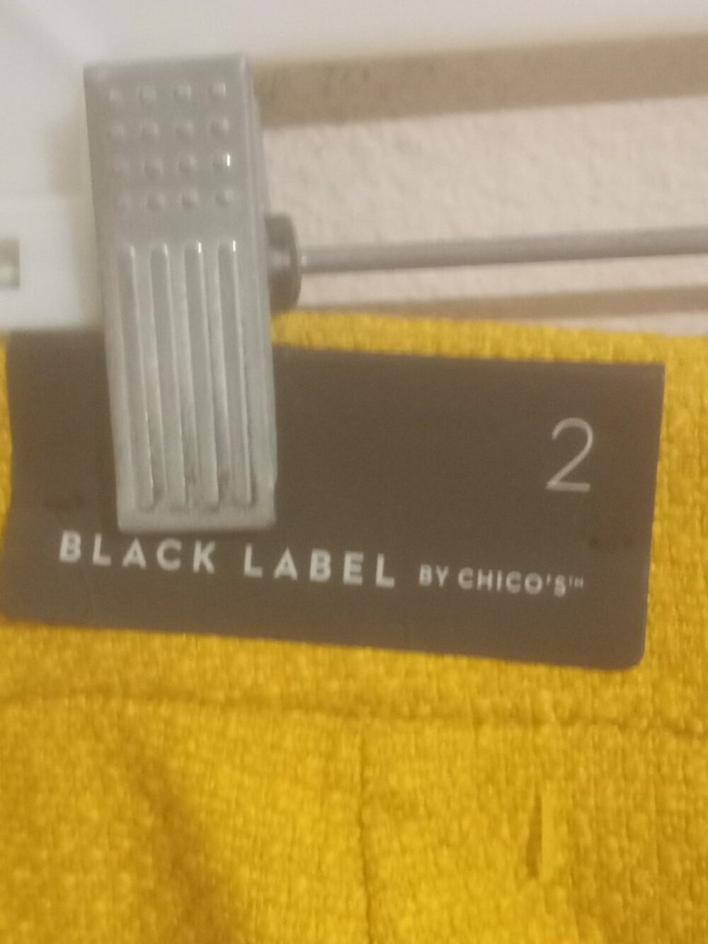 NWT Chico's Black Label Sz 2 Thick Gold Tweed Skirt Pockets Elastic Waist Lined - Picture 2 of 13